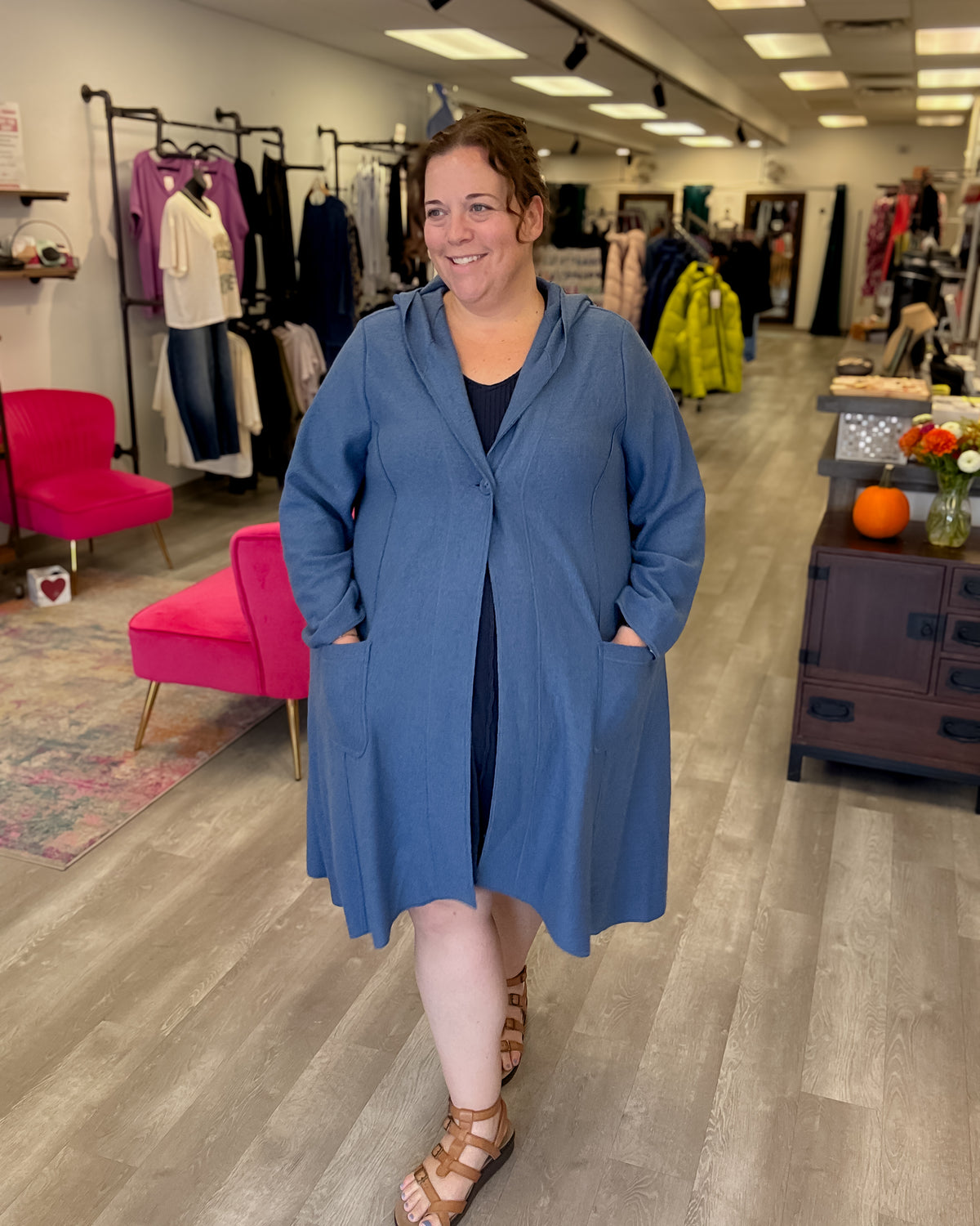 Boiled Wool Coat | Blue