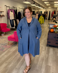 Boiled Wool Coat | Blue