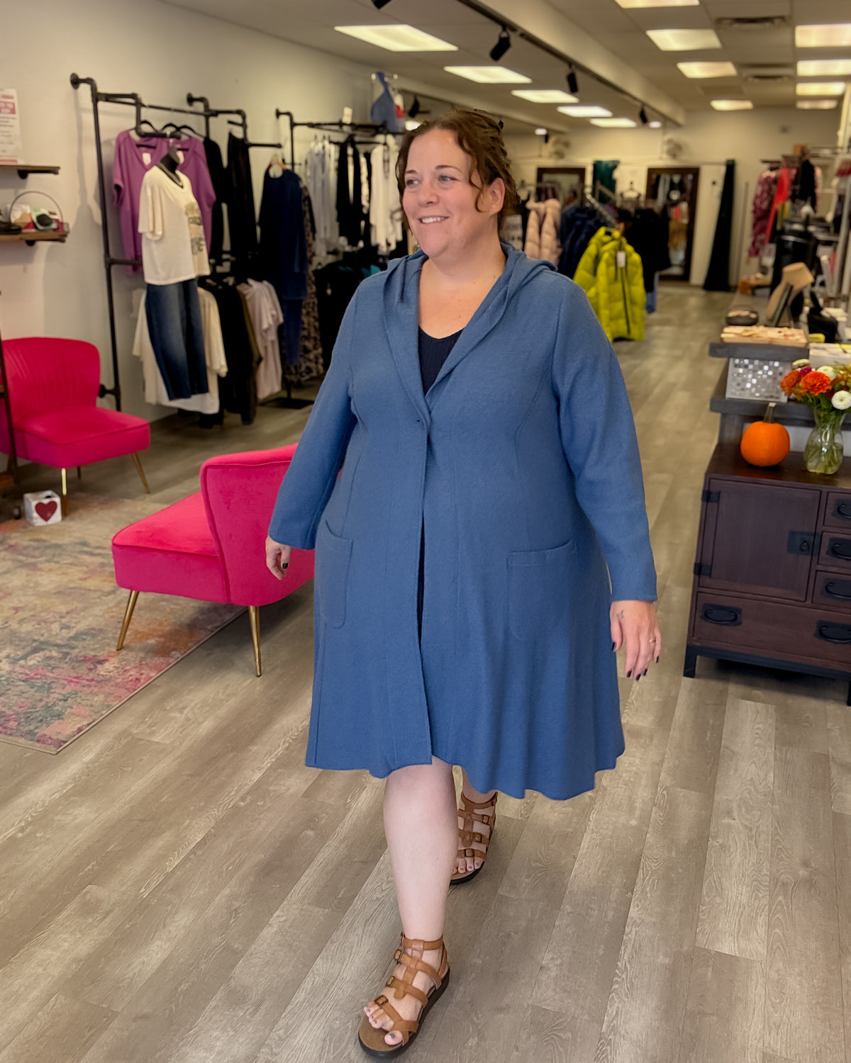 Boiled Wool Coat | Blue