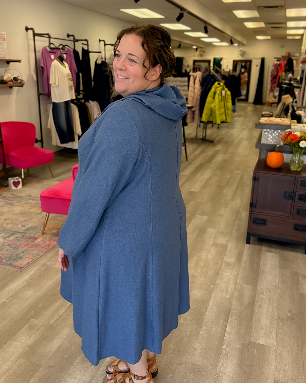 Boiled Wool Coat | Blue