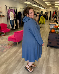 Boiled Wool Coat | Blue