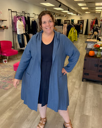 Boiled Wool Coat | Blue