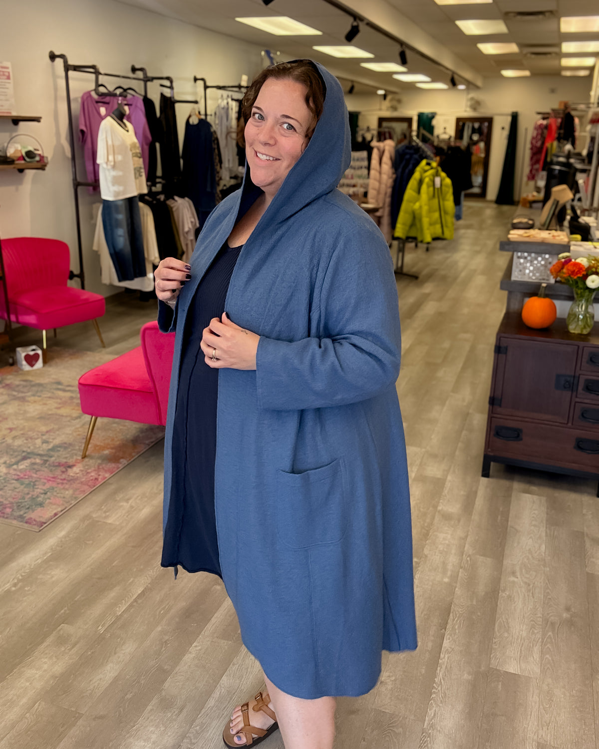 Boiled Wool Coat | Blue