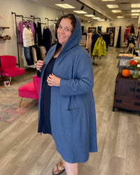 Boiled Wool Coat | Blue