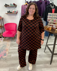 Ribbed Checkered Set | Mocha & Black