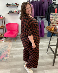 Ribbed Checkered Set | Mocha & Black