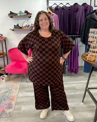 Ribbed Checkered Set | Mocha & Black