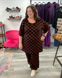 Ribbed Checkered Set | Mocha & Black