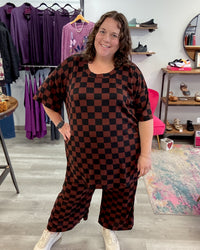 Ribbed Checkered Set | Mocha & Black