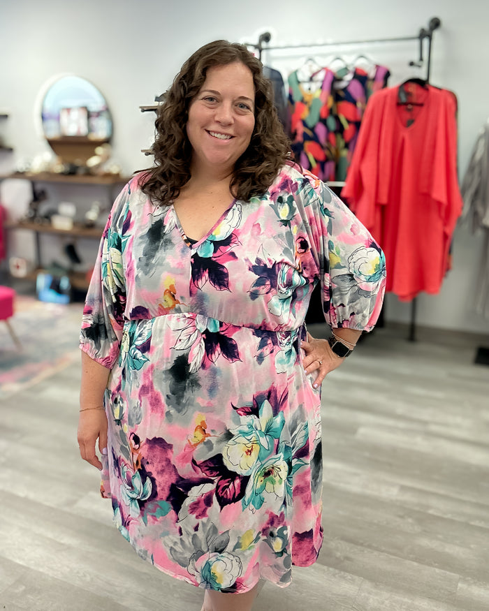 Tie Back Floral Dress