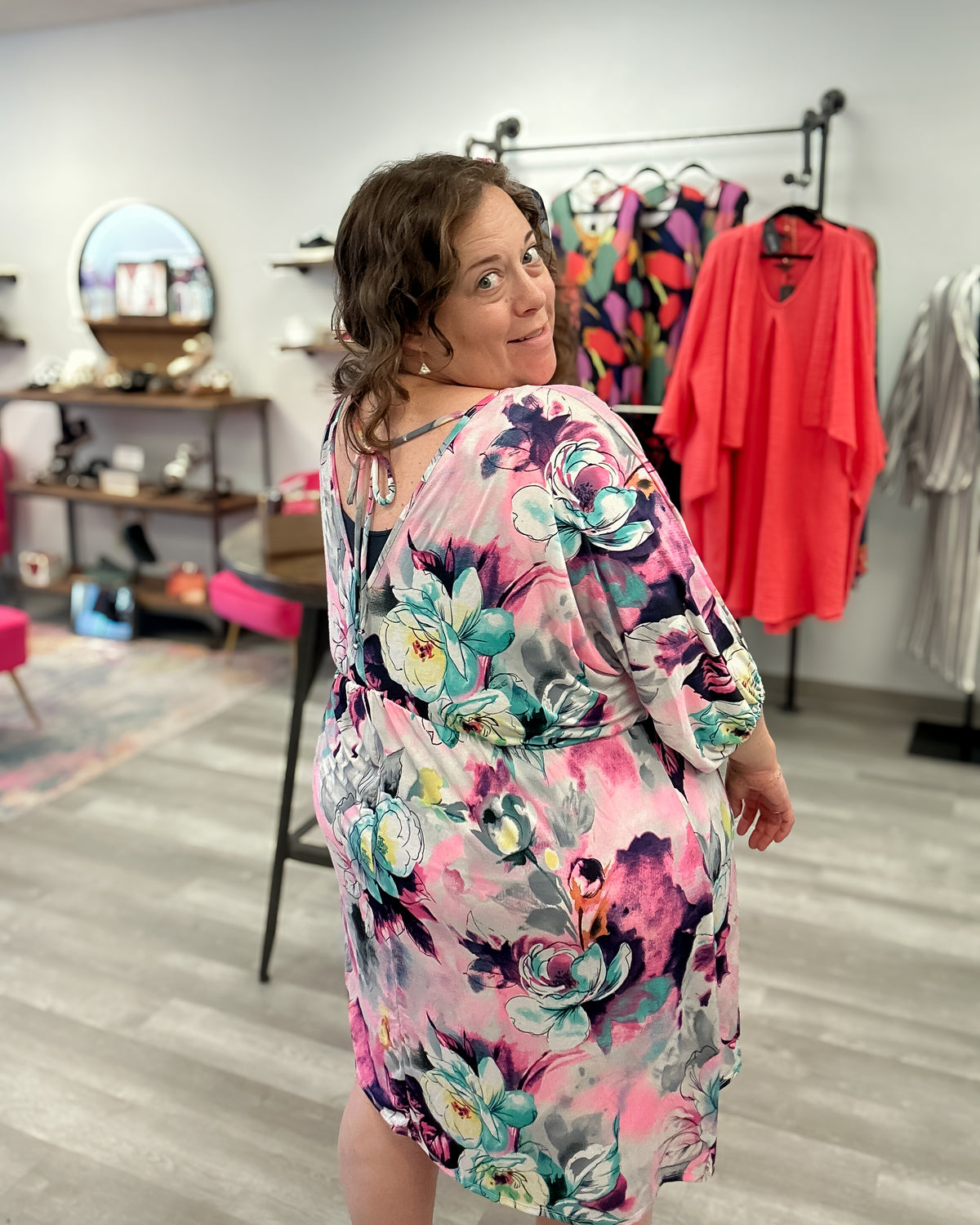 Tie Back Floral Dress