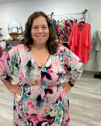 Tie Back Floral Dress