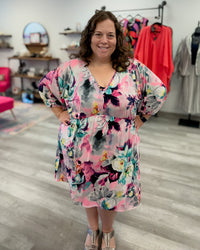 Tie Back Floral Dress