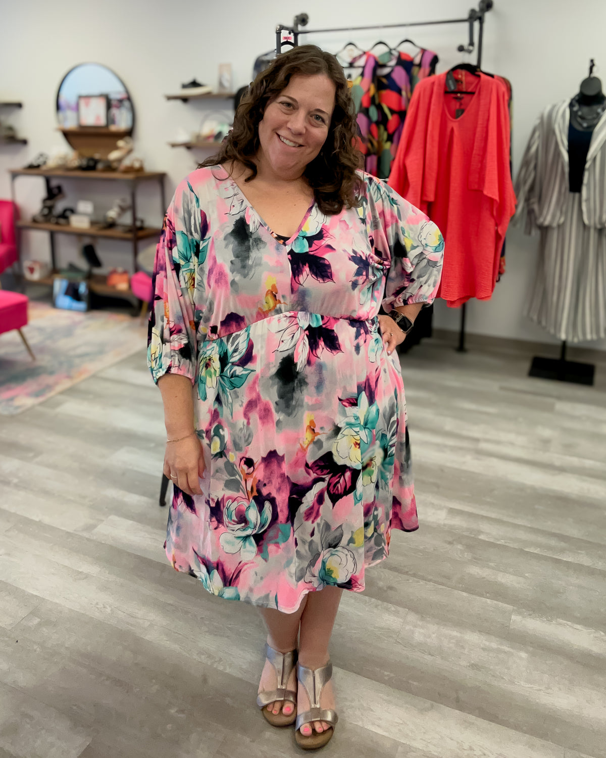 Tie Back Floral Dress