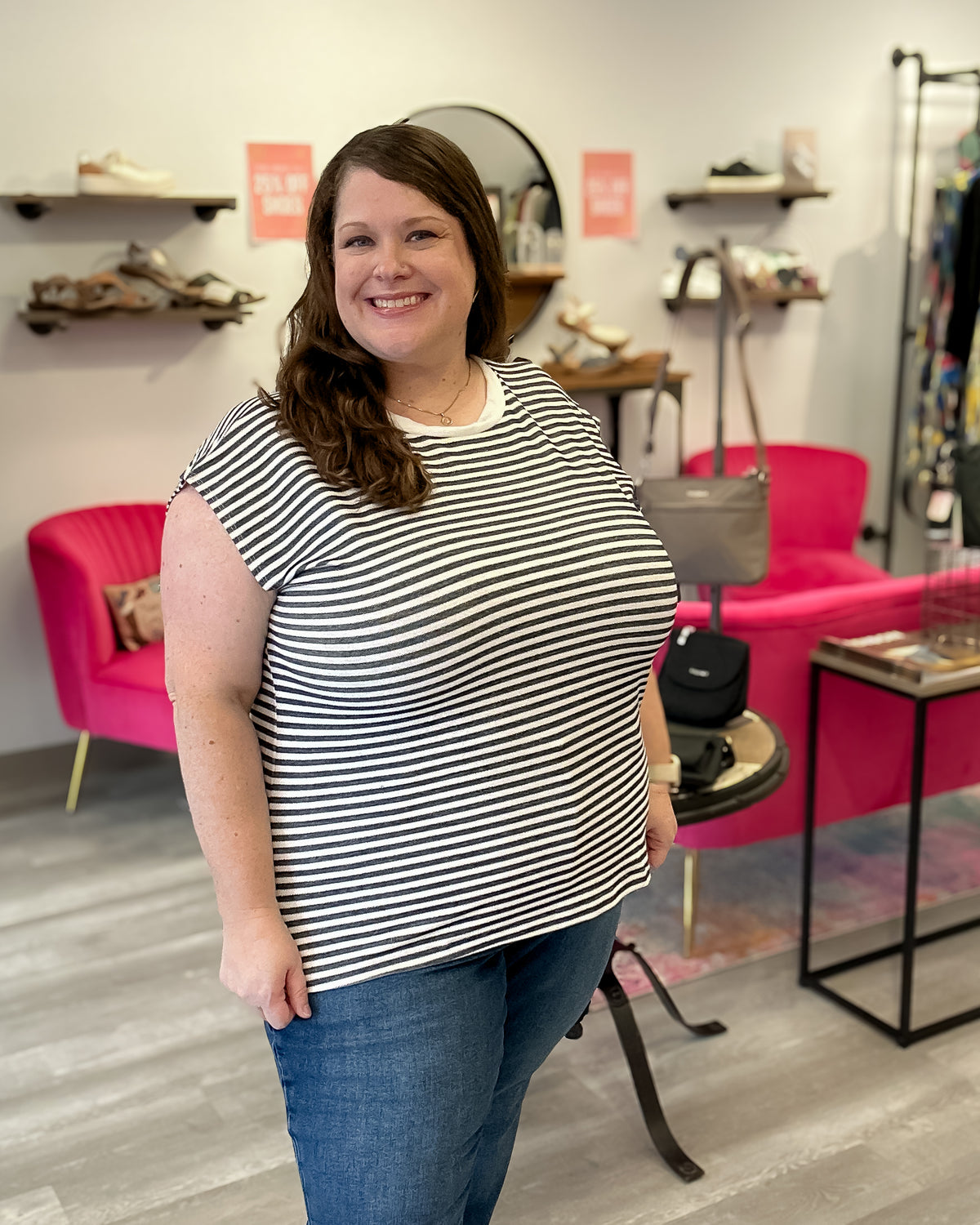 Lightweight French Terry Top | Black Stripe