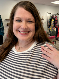 Lightweight French Terry Top | Black Stripe