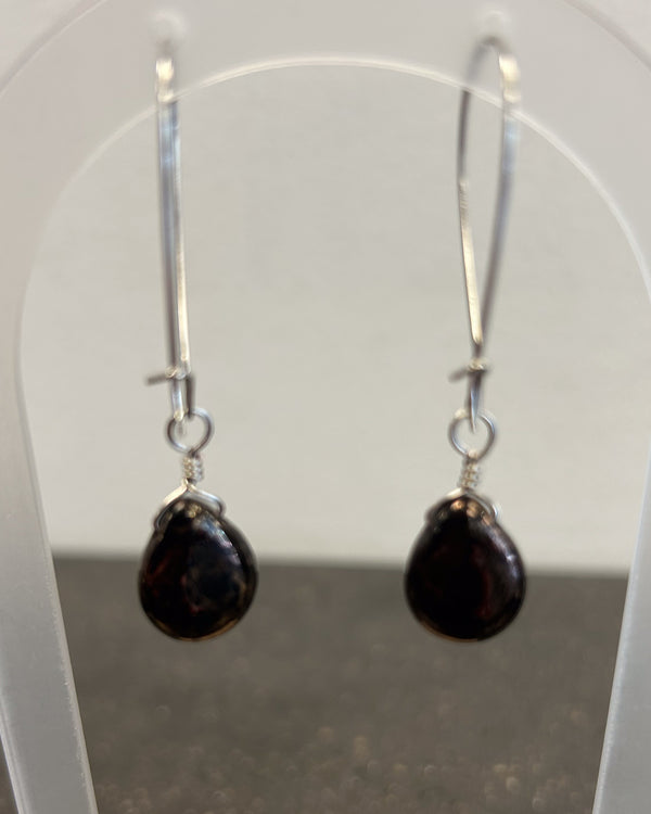 Black Bronze Long Czech Drops