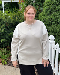 Colorblock Side Zip Pullover | Stone