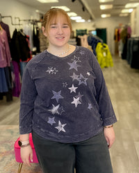 Starla Cotton French Terry Top | Violet