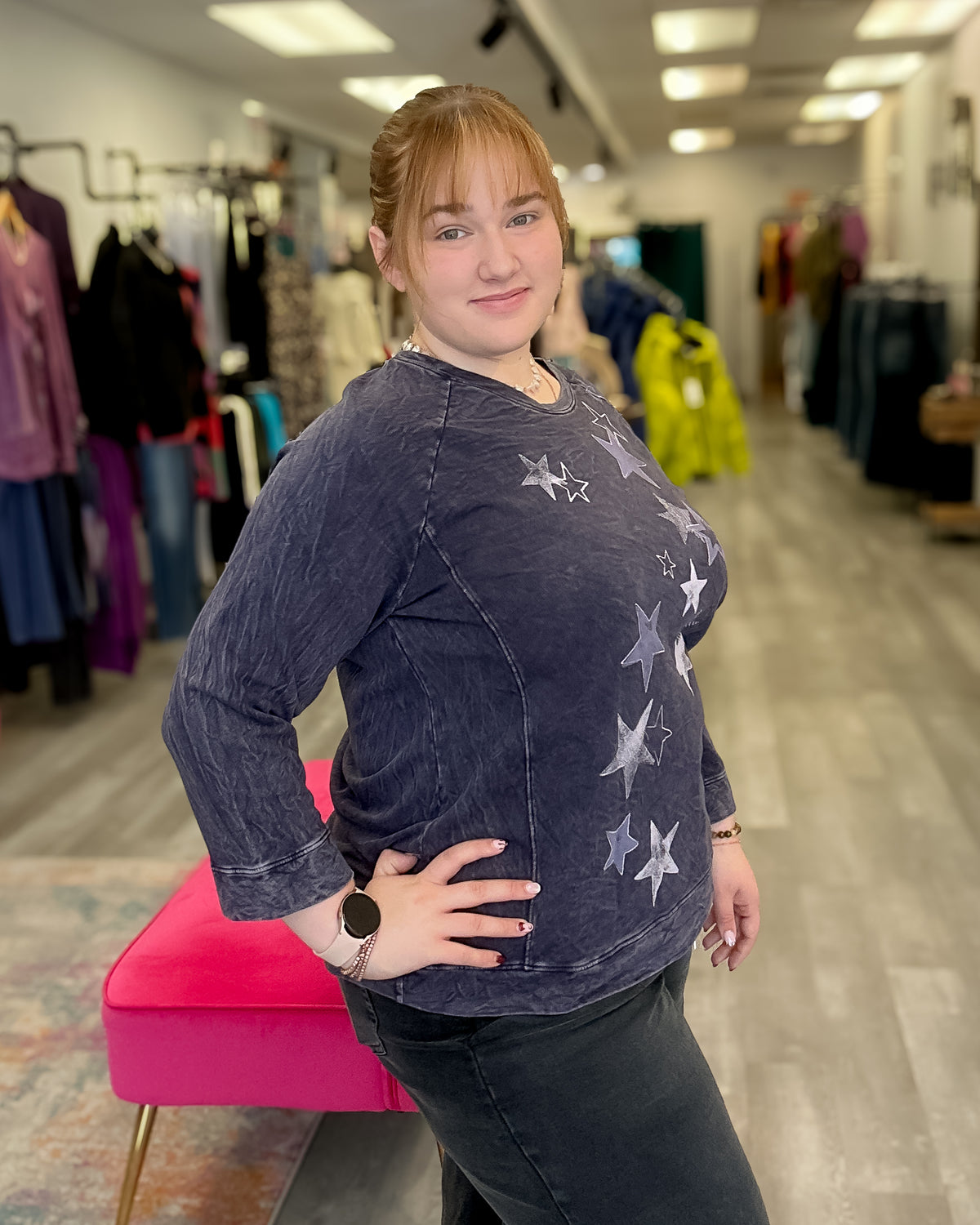 Starla Cotton French Terry Top | Violet