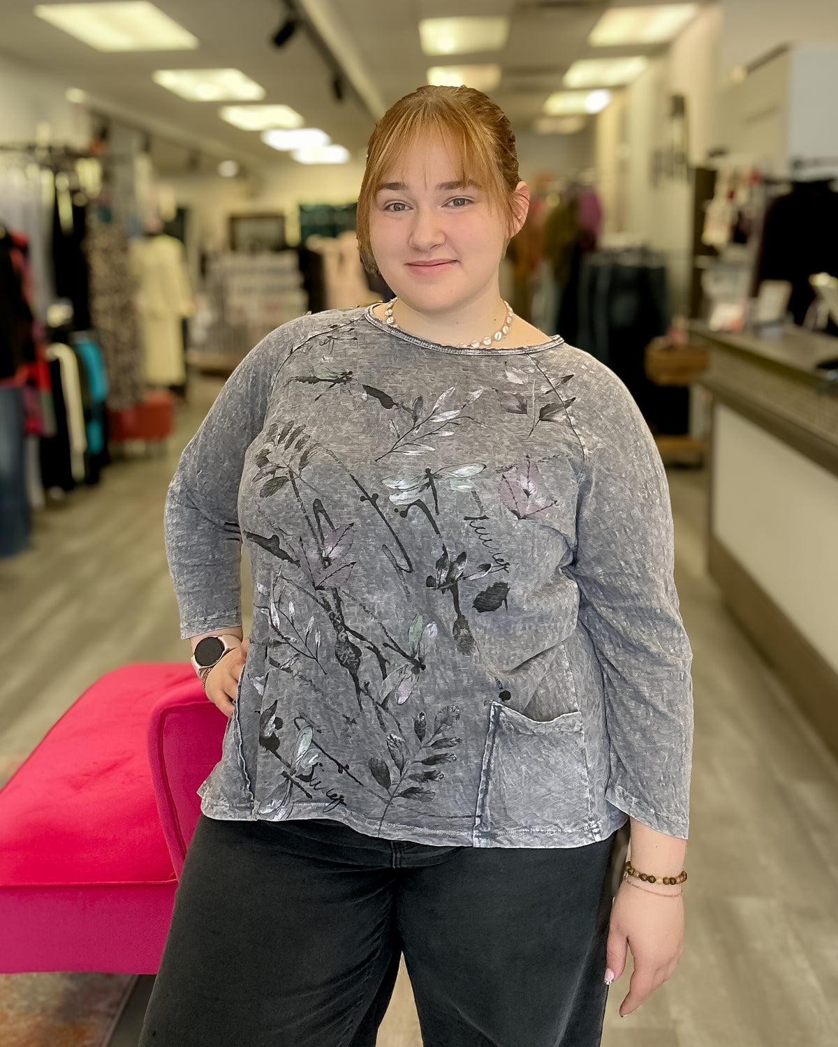 Breeze Cotton Patch Pocket Tunic | Mid Grey