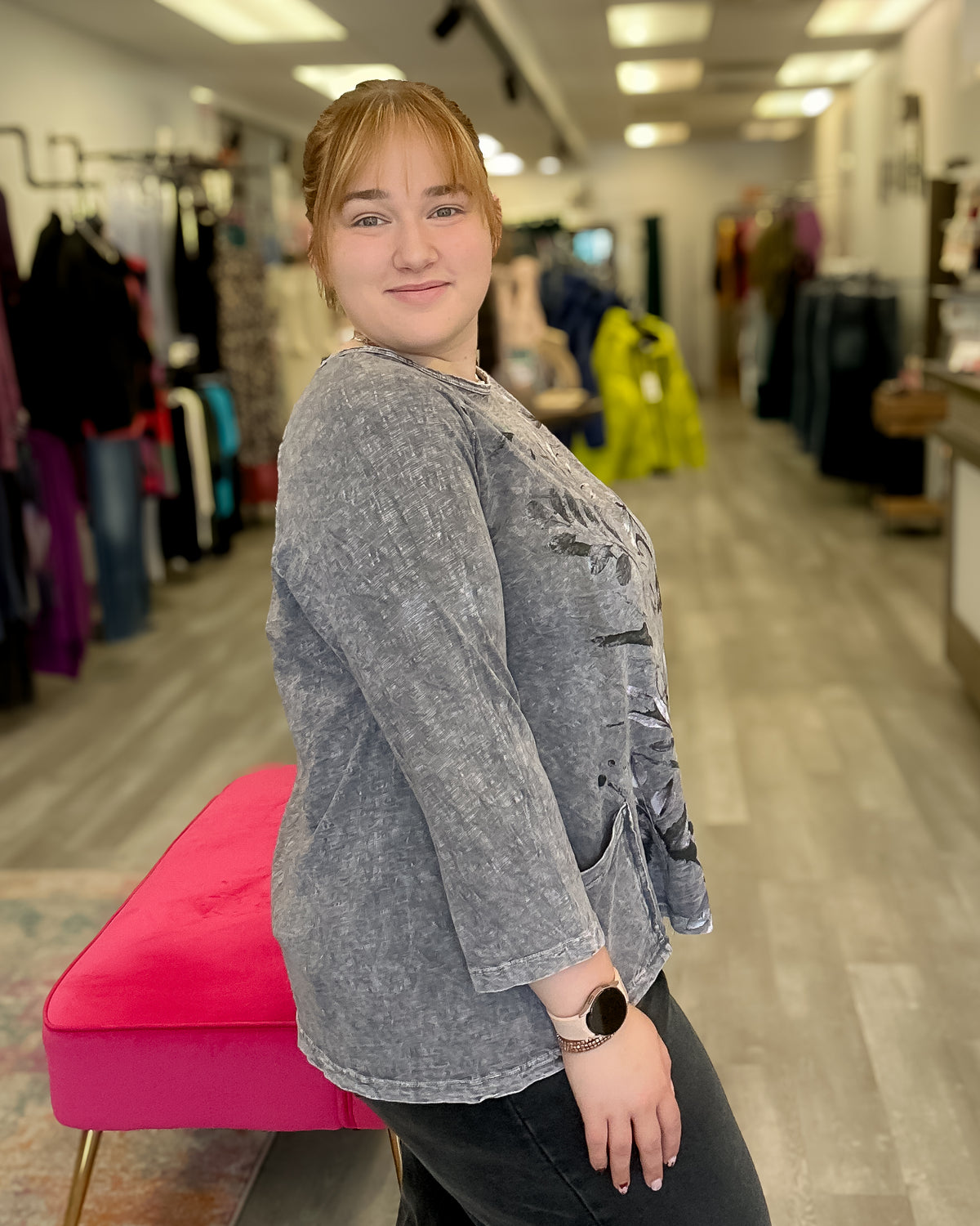 Breeze Cotton Patch Pocket Tunic | Mid Grey