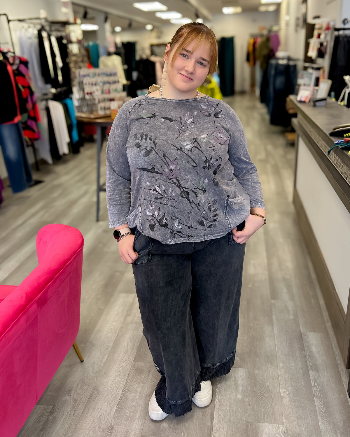 Fat Rib & Button Mineral Washed Pants | Black