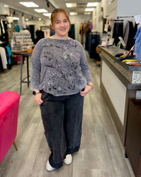 Fat Rib & Button Mineral Washed Pants | Black