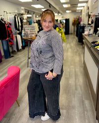 Fat Rib & Button Mineral Washed Pants | Black