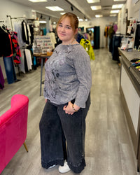 Fat Rib & Button Mineral Washed Pants | Black