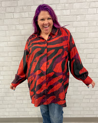 Abstract Collared Tunic | Scarlet Red