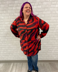 Abstract Collared Tunic | Scarlet Red