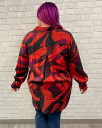 Abstract Collared Tunic | Scarlet Red