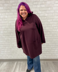 Hooded One Pocket Tunic | Plum