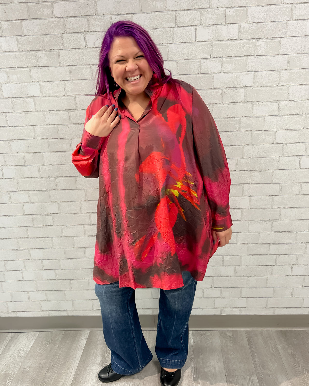Floral Inverted Pleat Tunic