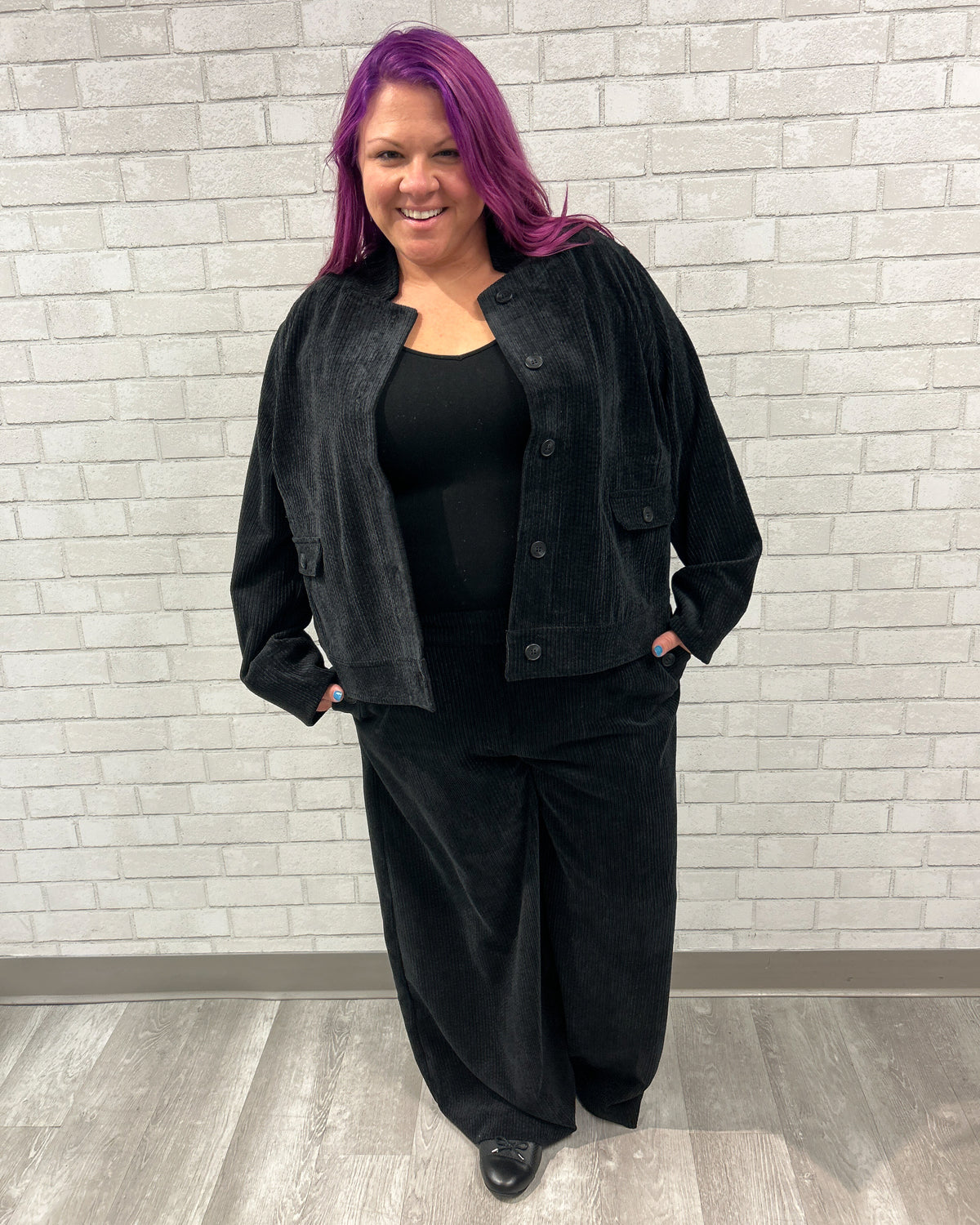 Corduroy Button Front Jacket