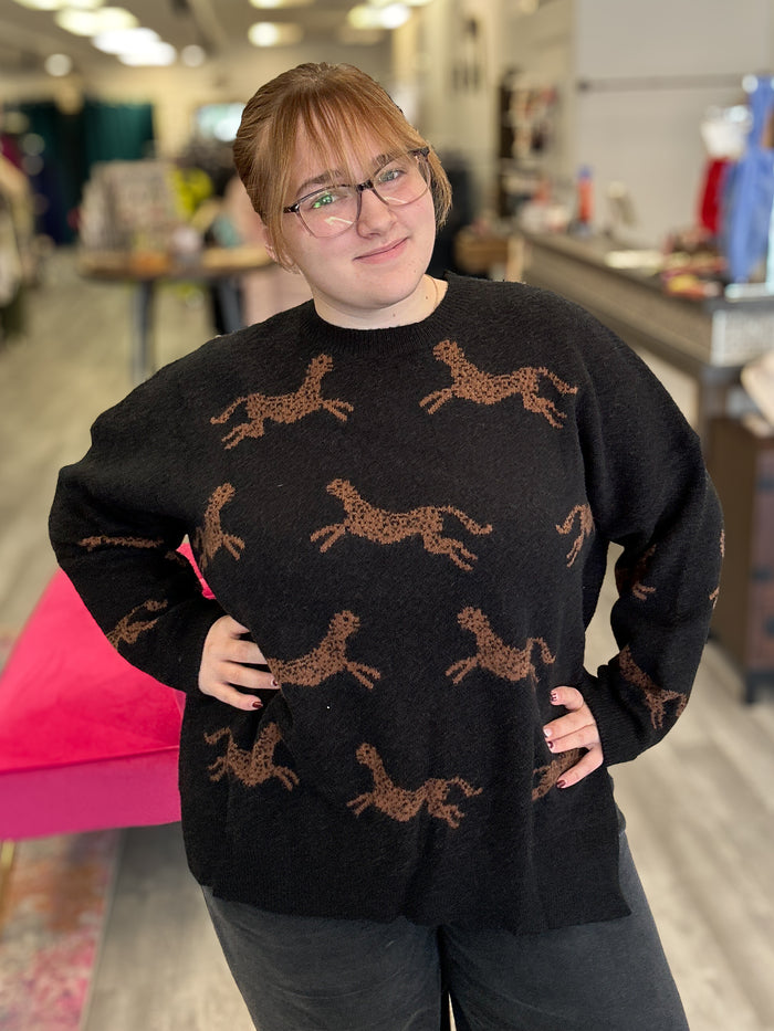 Cheetah Sweater | Black