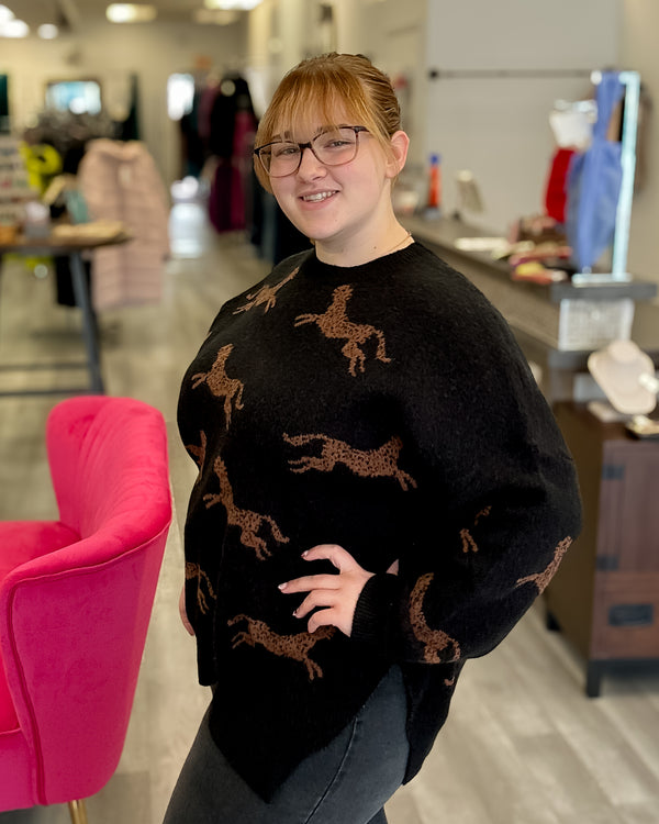 Cheetah Sweater | Black