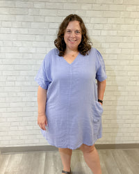 Linen Puff Sleeve Dress | Lilac