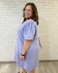 Linen Puff Sleeve Dress | Lilac