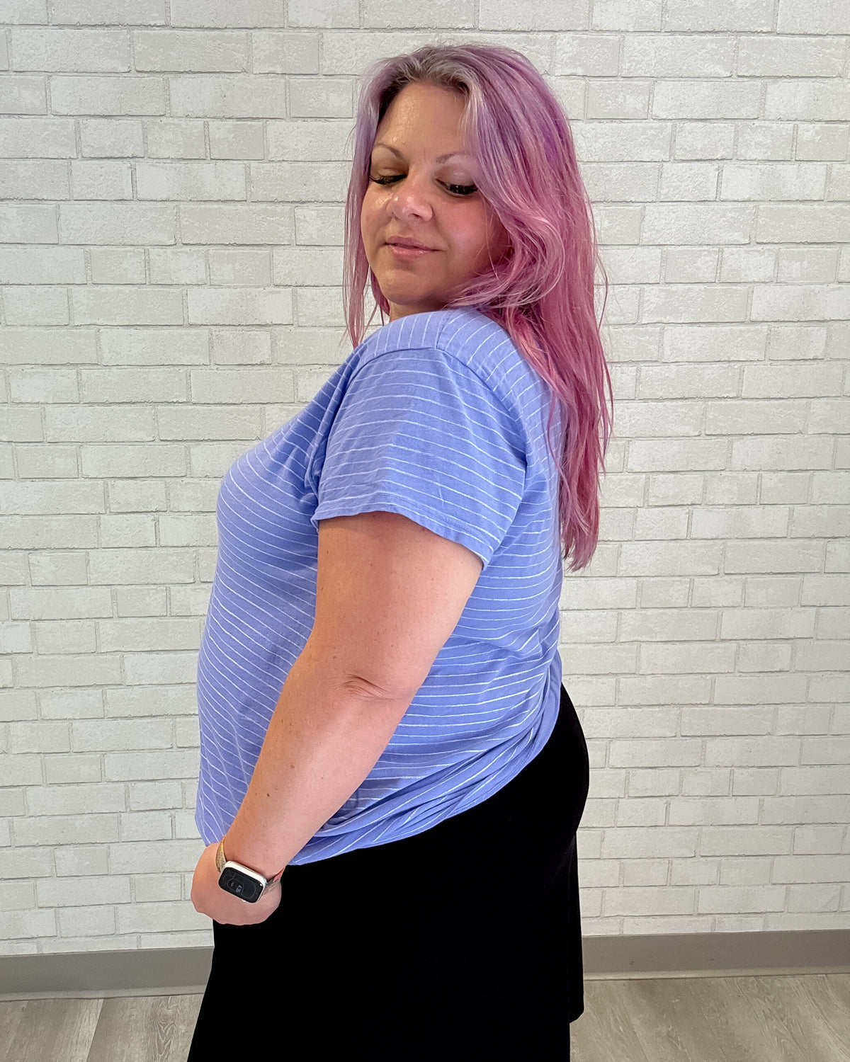 Ocean Stripe Vintage Scoop Neck T | Peri