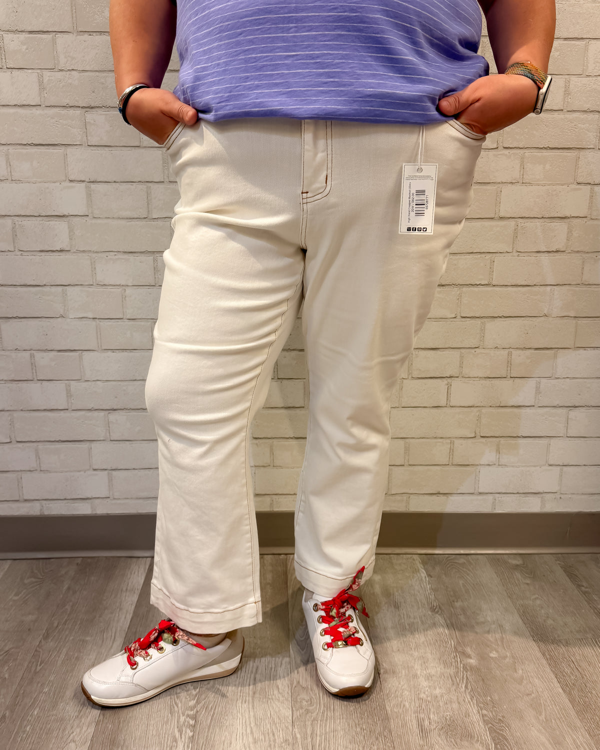 High Waist Cropped Bootcut | Ecru