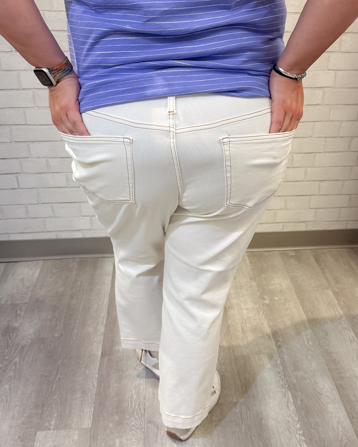 High Waist Cropped Bootcut | Ecru