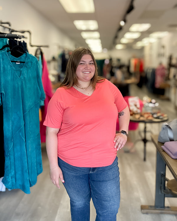 Valya V-Neck | Coral