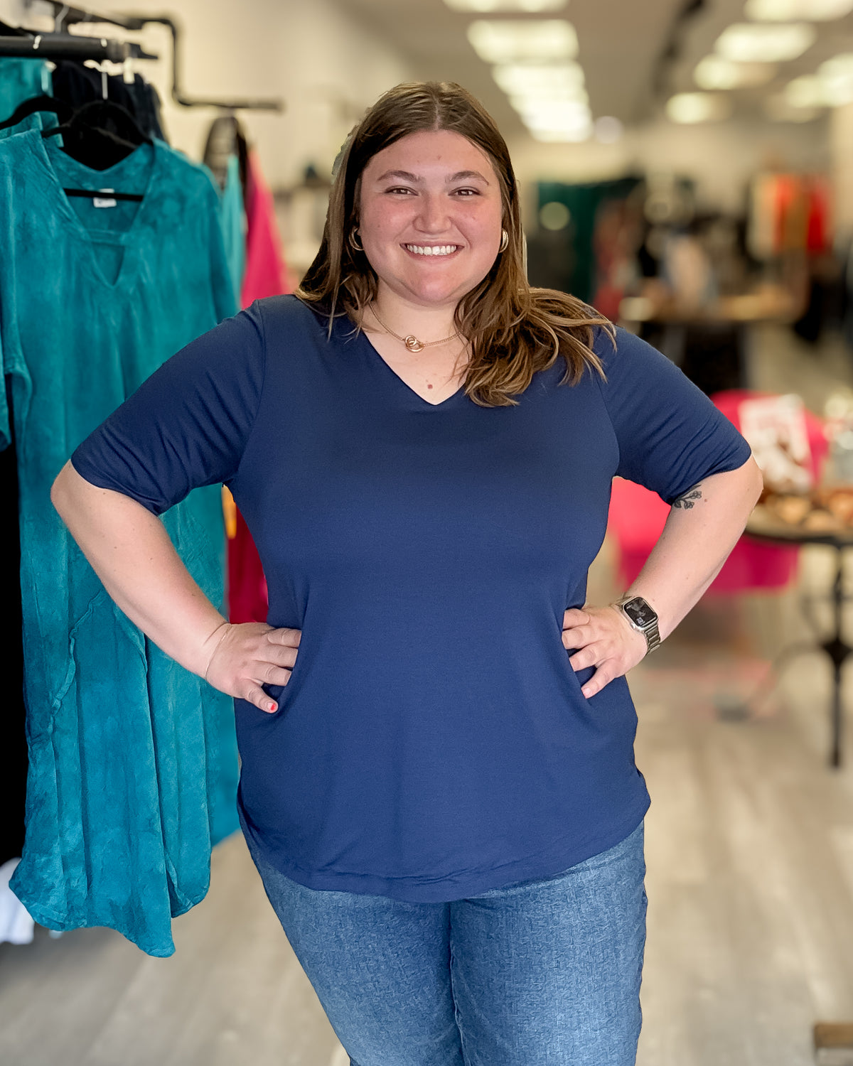 Valya V-Neck | Summer Blue