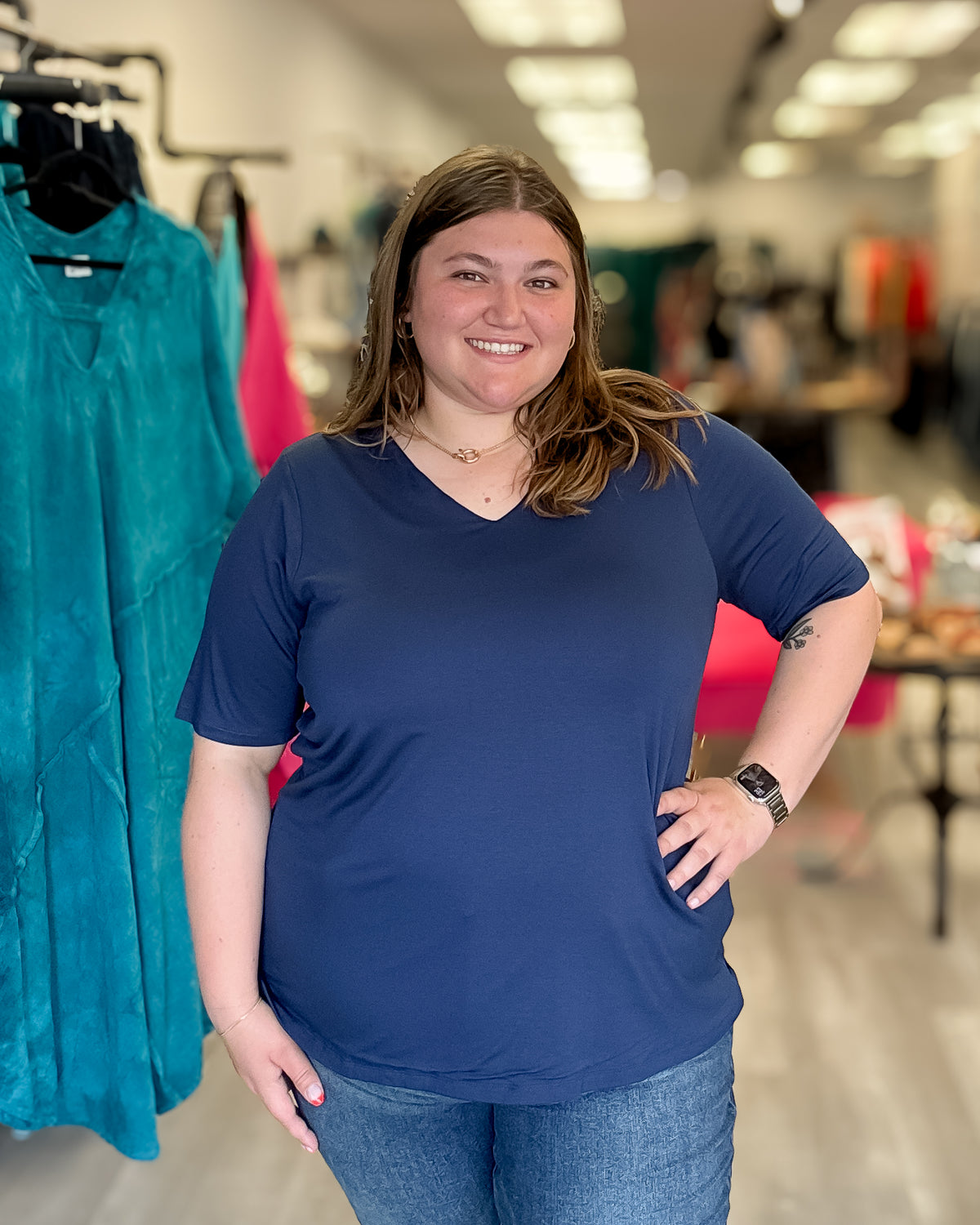 Valya V-Neck | Summer Blue