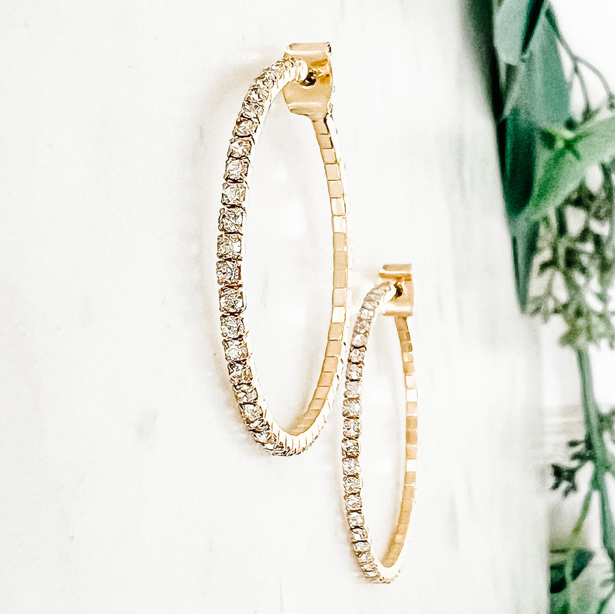Crystal Wire Hoop Earrings