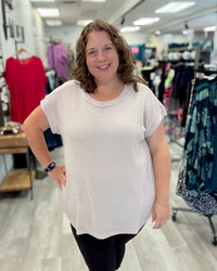 Short Sleeve Crochet Top | Oatmeal