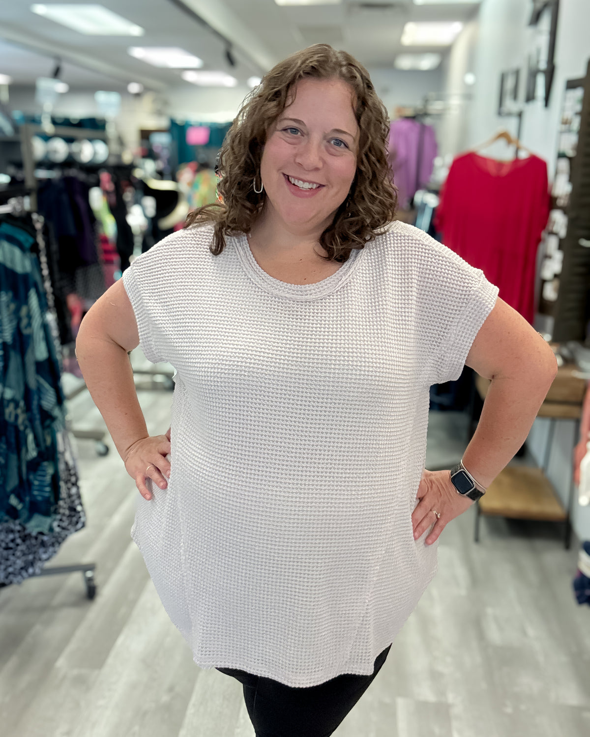 Short Sleeve Crochet Top | Oatmeal