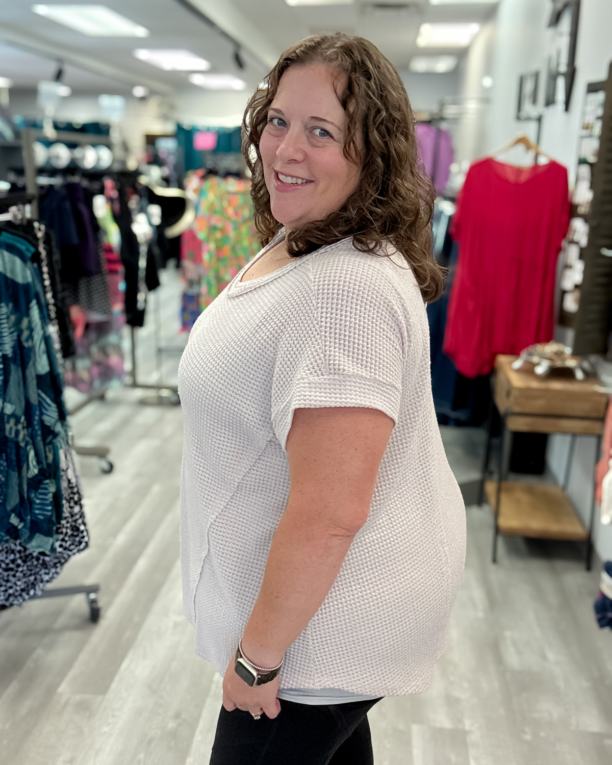 Short Sleeve Crochet Top | Oatmeal